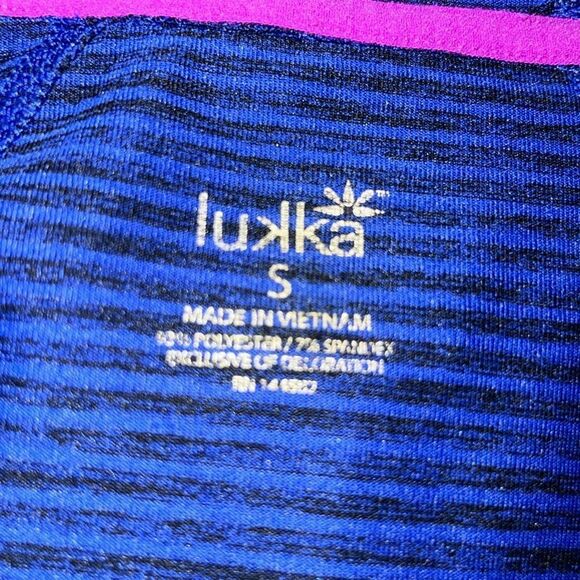 LUKKA Blue and Black Striped Hoodie Full Zip Workout Jacket-S - Picture 7 of 8